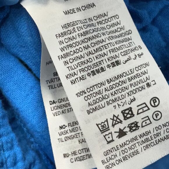 Boden 100% Cotton Gauze Blue Double Cloth Maxi Tiered Dress Size 22 Regular - Picture 7 of 13